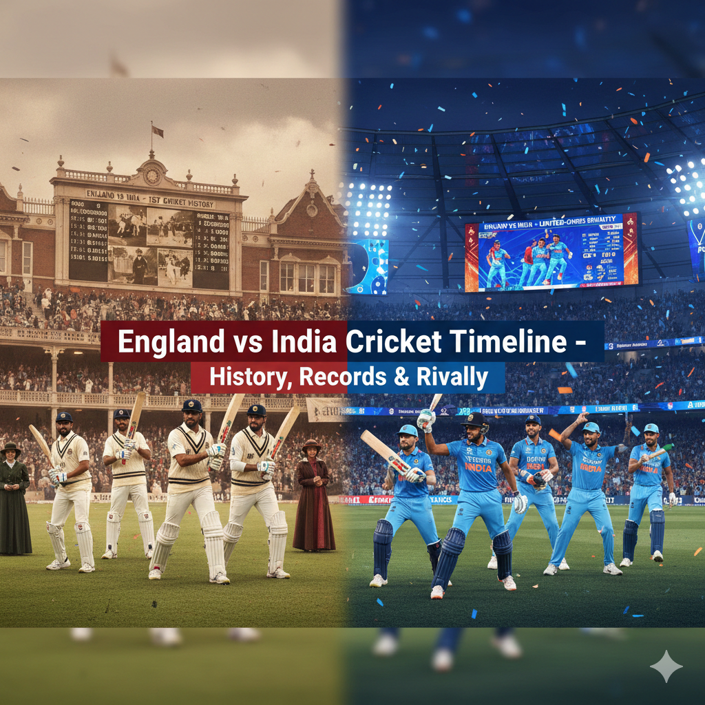 England vs India Cricket Timeline