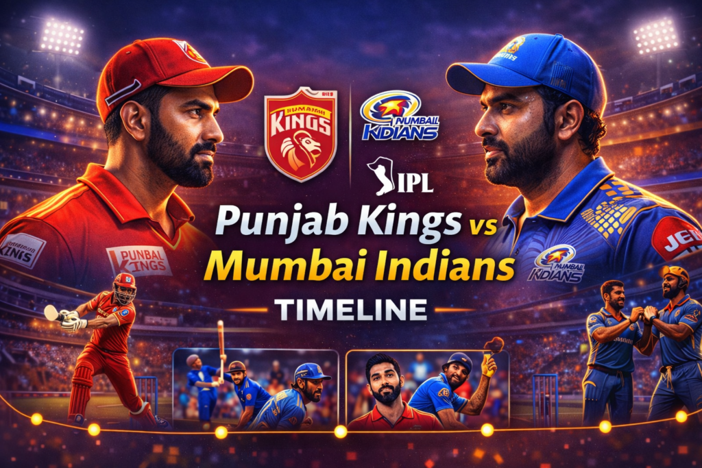 Punjab Kings vs Mumbai Indians timeline