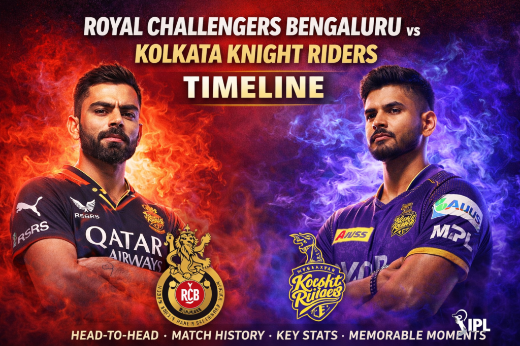 Royal Challengers Bengaluru vs Kolkata Knight Riders timeline
