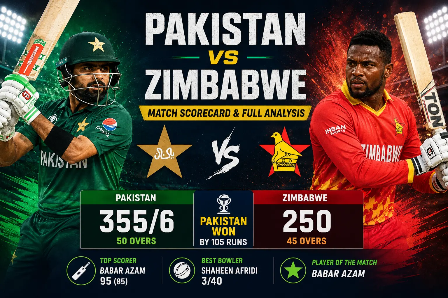 Pakistan National Cricket Team vs Zimbabwe National Cricket Team Match Scorecard