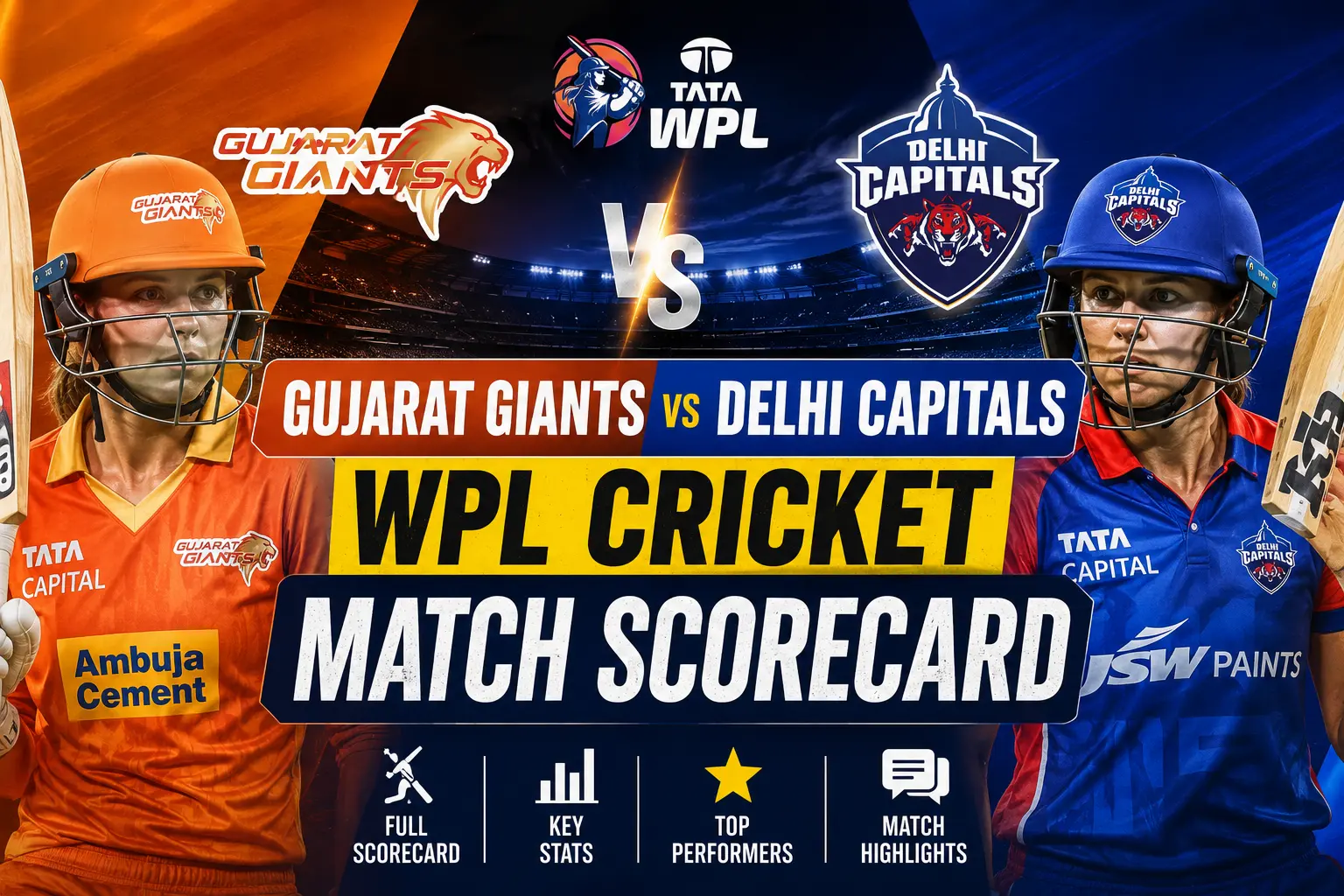 Gujarat Giants vs Delhi Capitals WPL