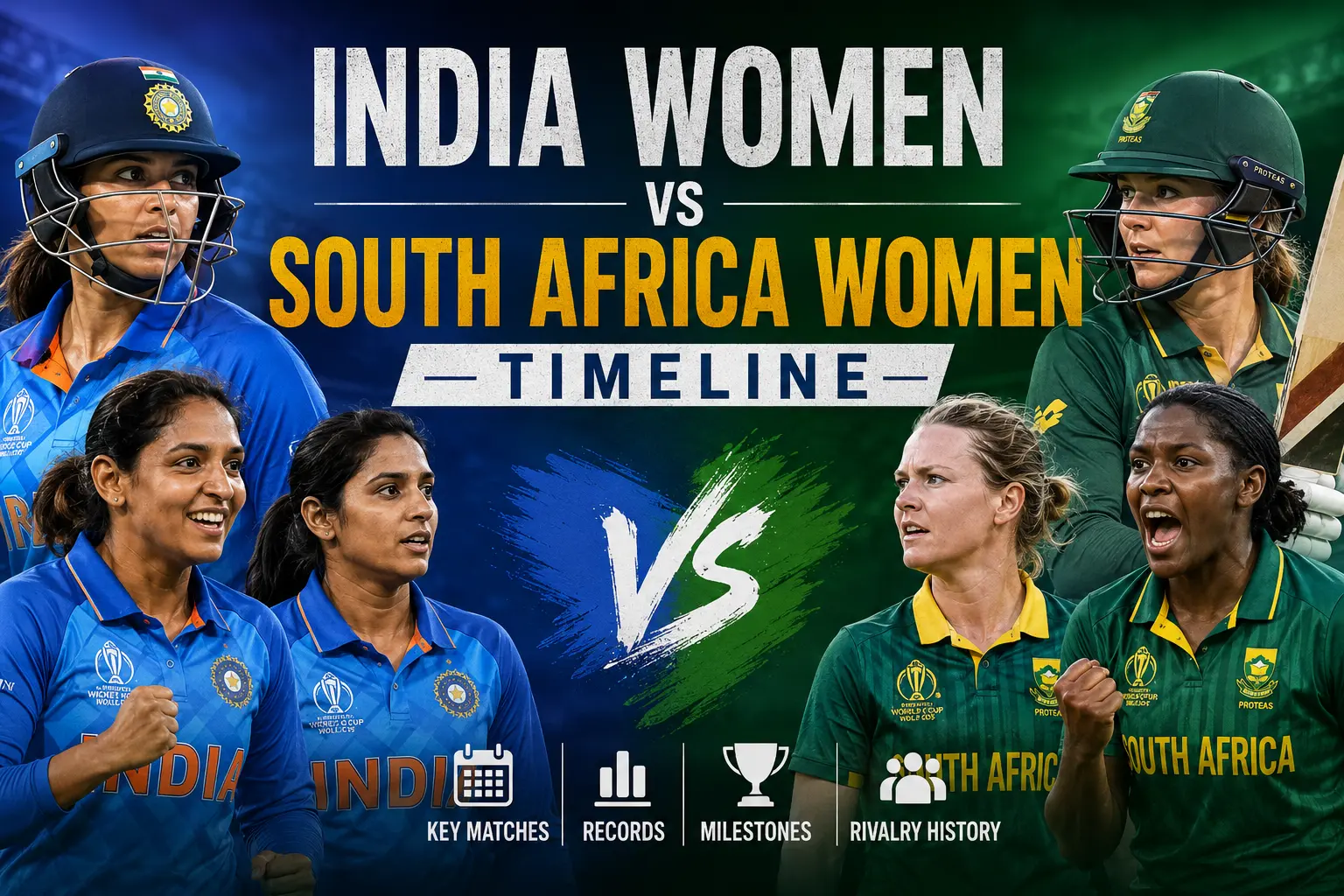 India Women vs South Africa Women Timeline
