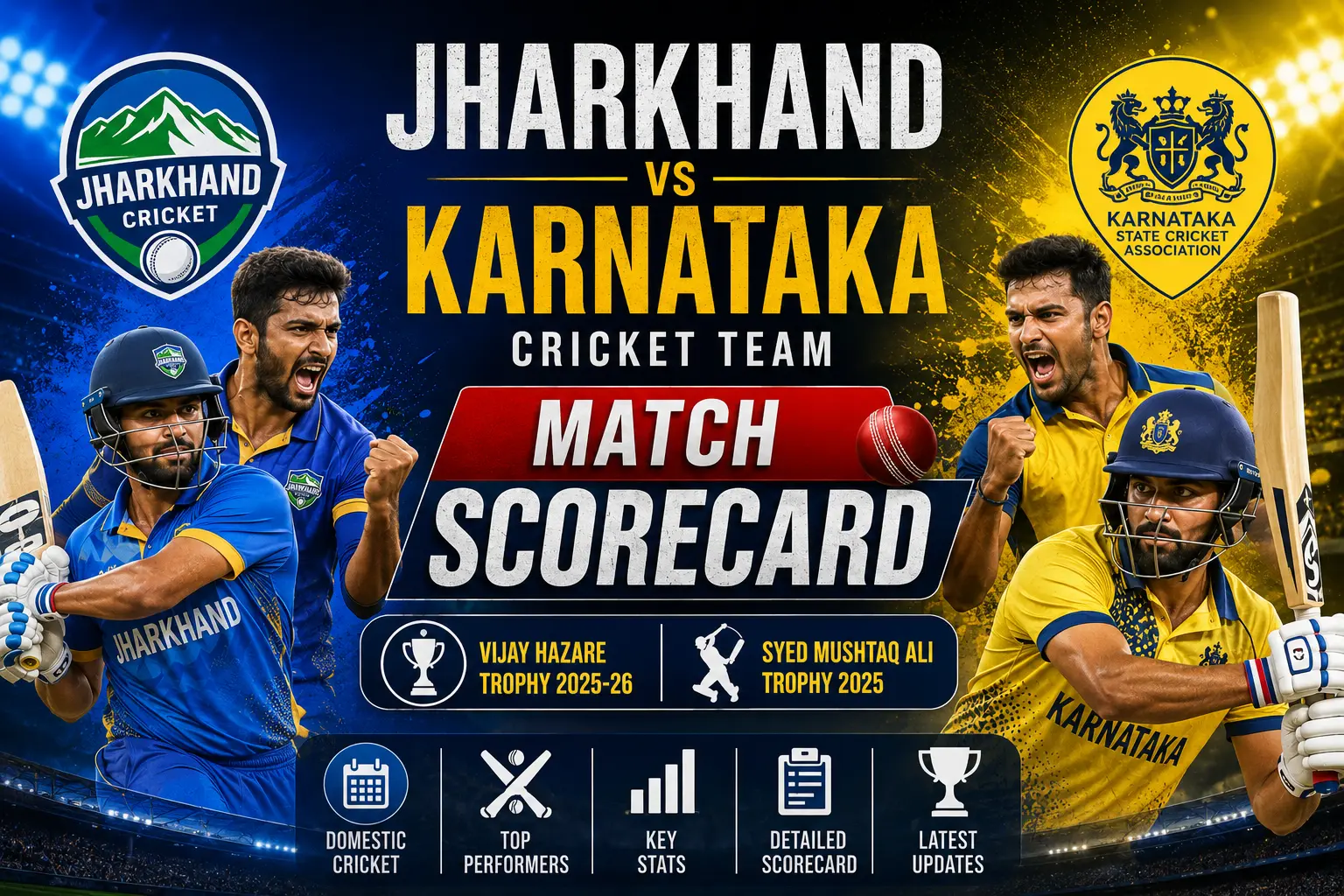 Jharkhand Cricket Team vs Karnataka Cricket Team Match Scorecard