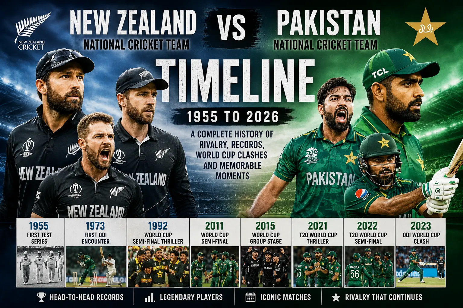 Pakistan vs New Zealand Cricket Team Timeline