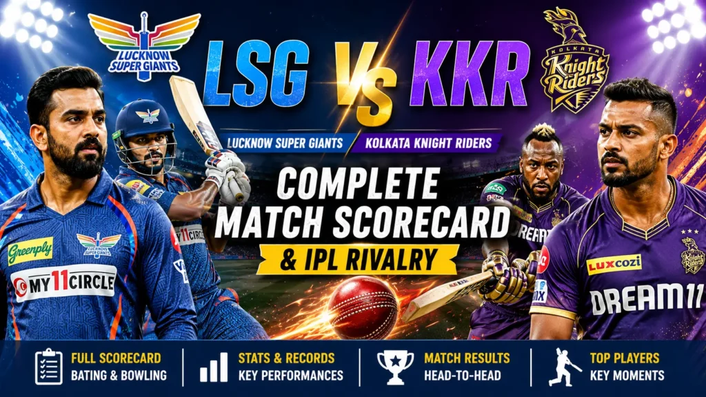 Lucknow Super Giants vs Kolkata Knight Riders Match Scorecard lucknow super giants vs kolkata knight riders match scorcard