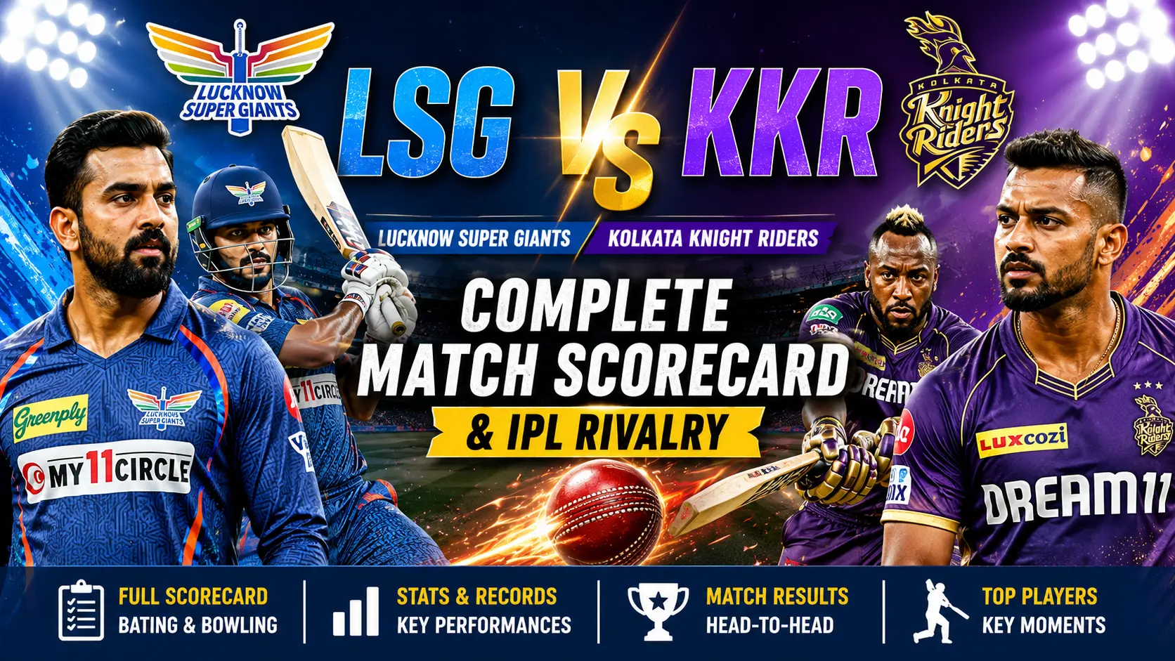 lucknow super giants vs kolkata knight riders match scorcard