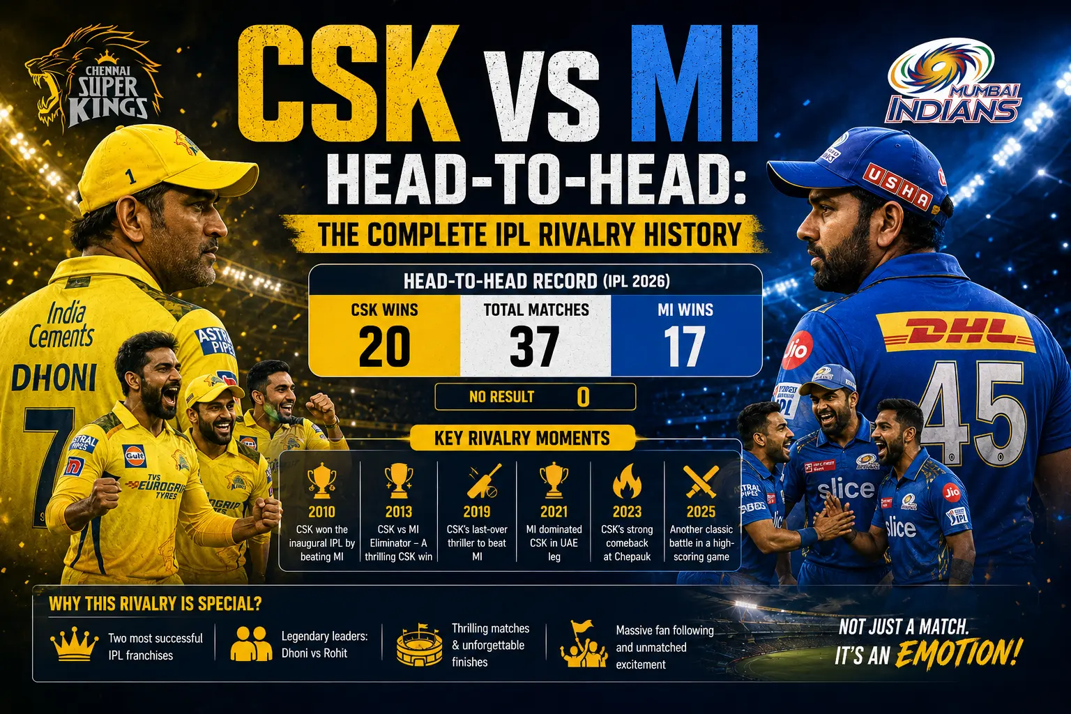 CSK vs MI Head-to-Head The Complete IPL Rivalry History