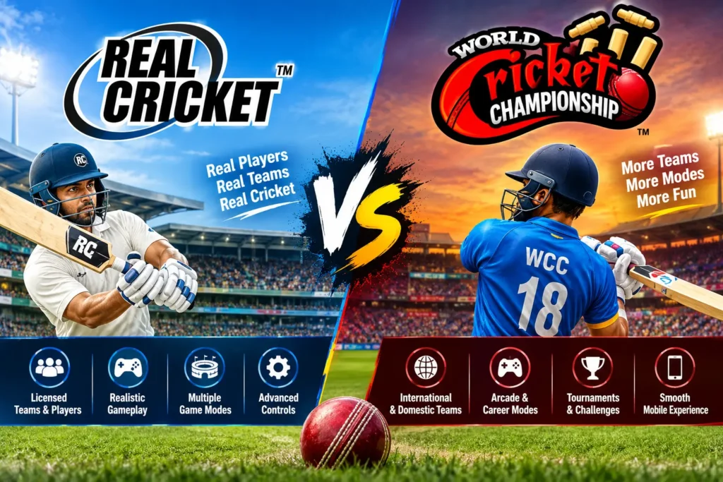Real Cricket vs World Cricket Championship: Which Mobile Cricket Game Wins in 2026? Real Cricket vs World Cricket Championship