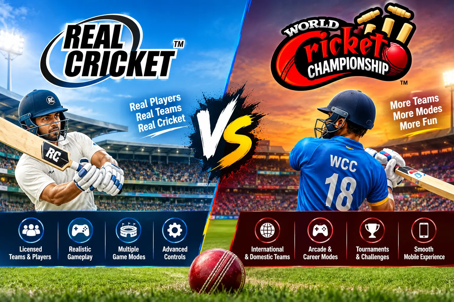 Real Cricket vs World Cricket Championship