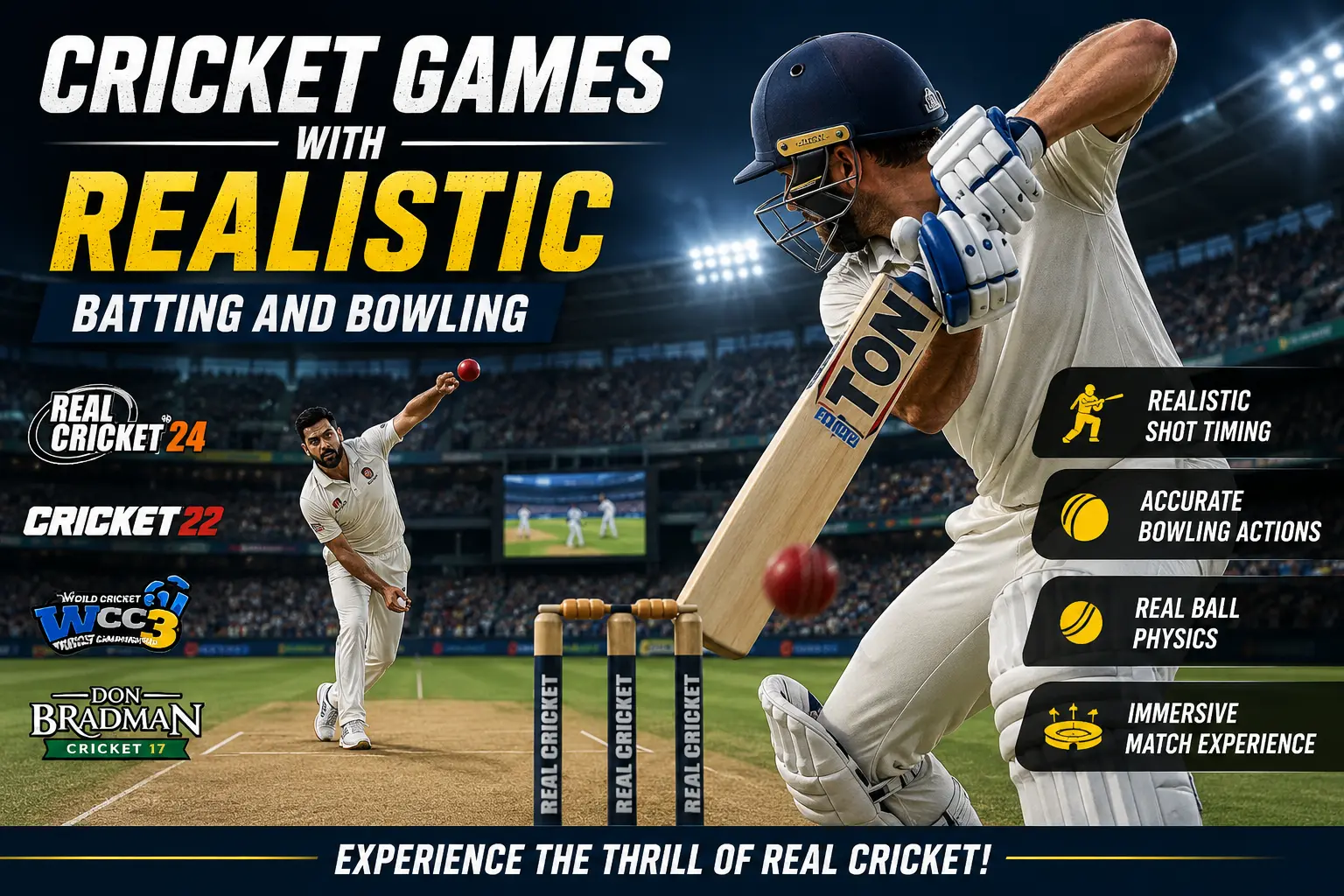 Cricket Games With Realistic Batting and Bowling